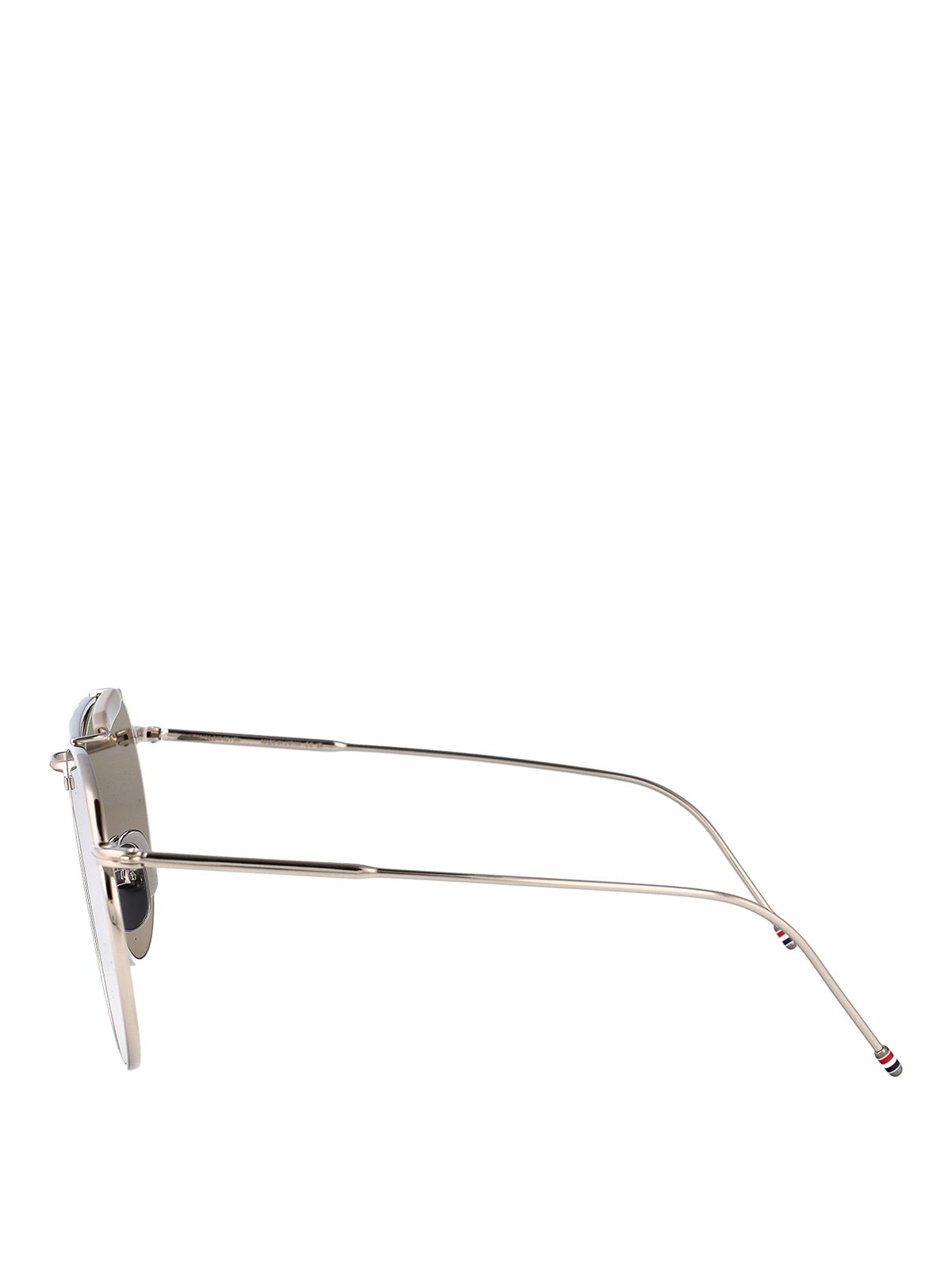 Thom Browne Silver Titanium Sunglasses In Silver