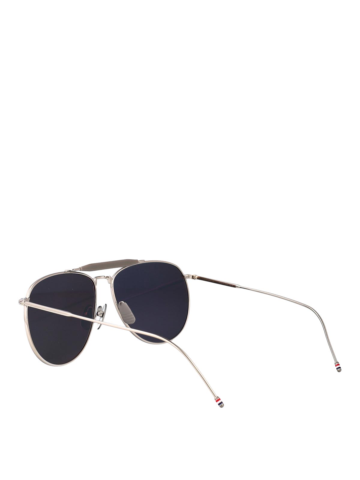 Thom Browne Silver Titanium Sunglasses In Silver