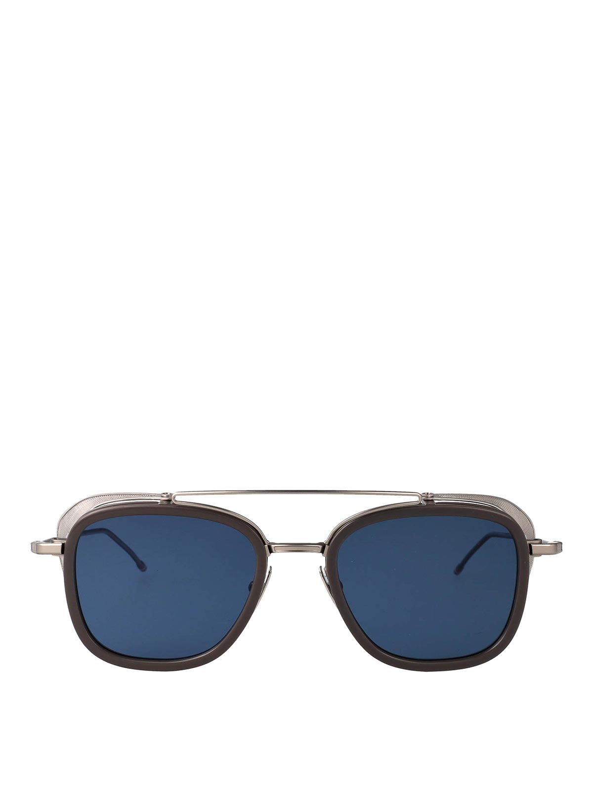 Thom Browne Dark Grey Acetate Titanium Sunglasses In Gray