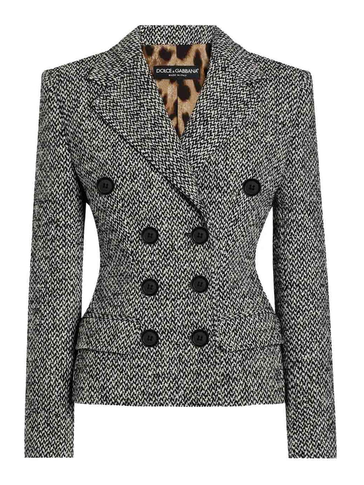 Dolce & Gabbana Tweed Jacket In Gray