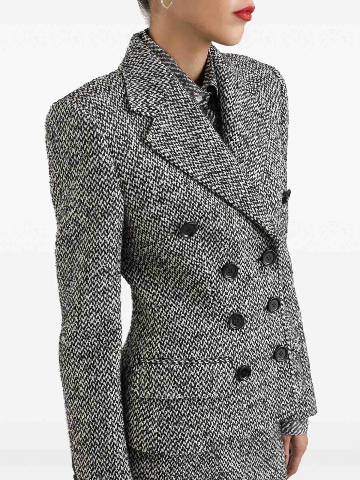 Dolce & Gabbana Tweed Jacket In Gray