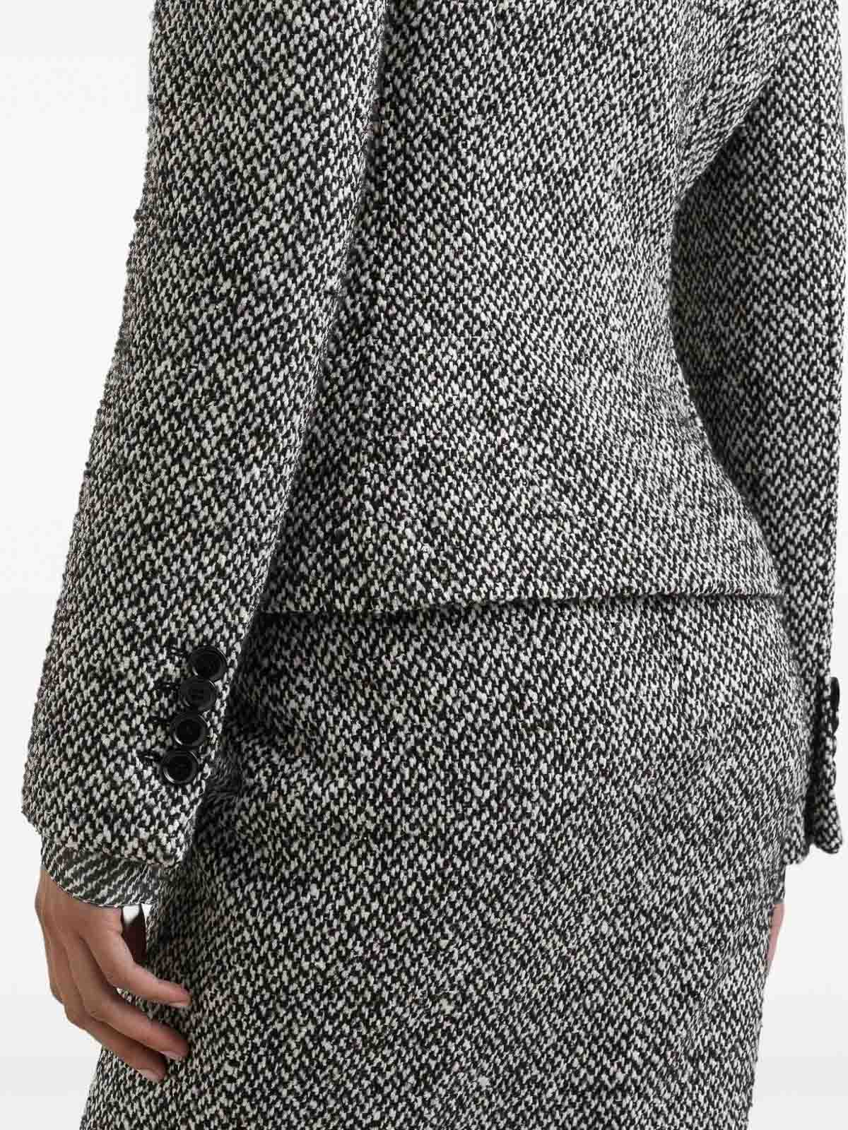 Dolce & Gabbana Tweed Jacket In Gray