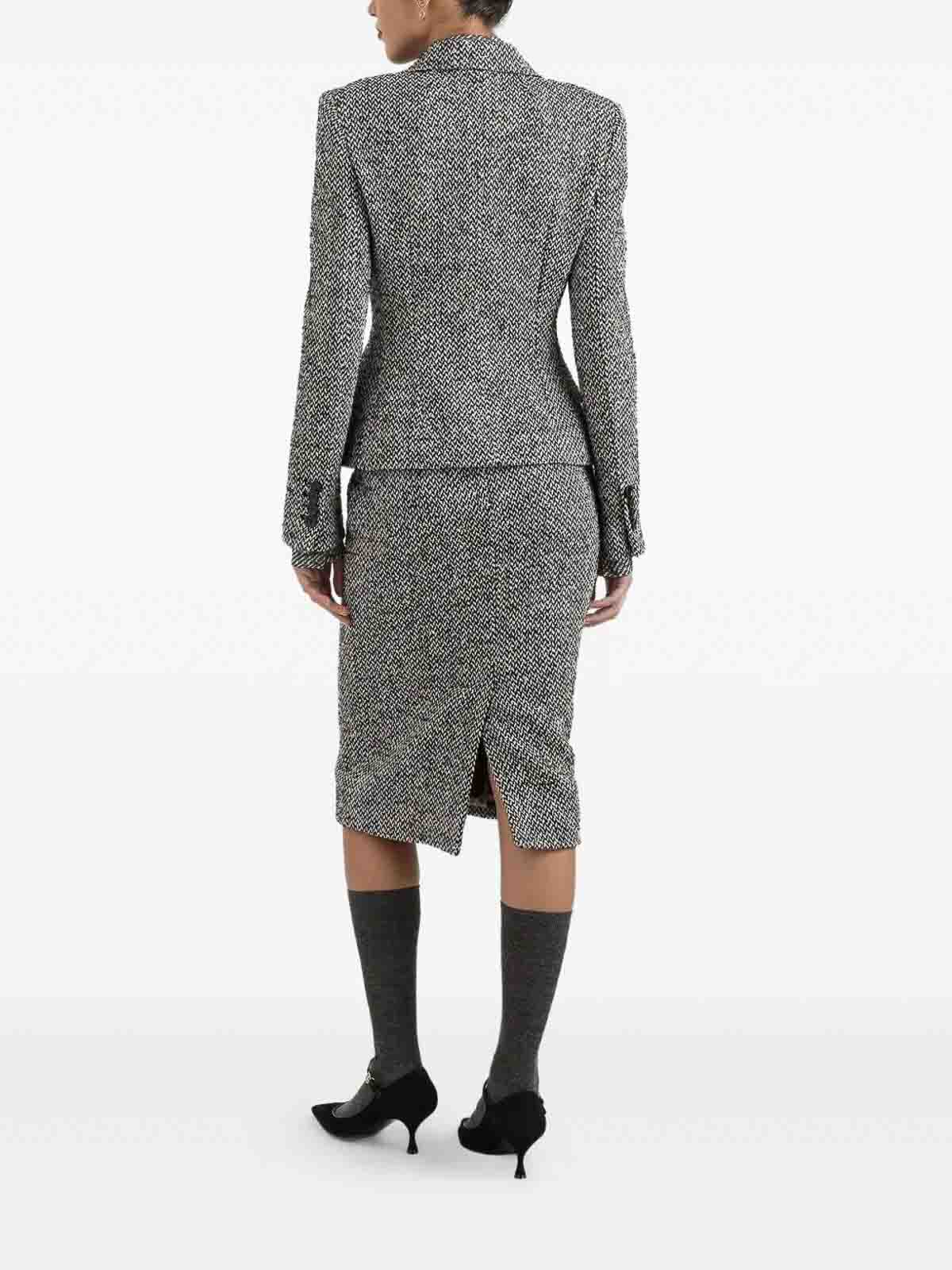 Dolce & Gabbana Tweed Jacket In Gray