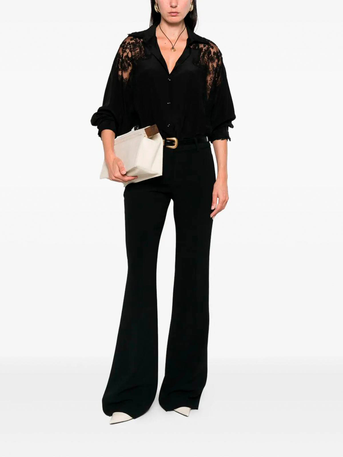 Ermanno Scervino Pressed-crease Trousers In Black