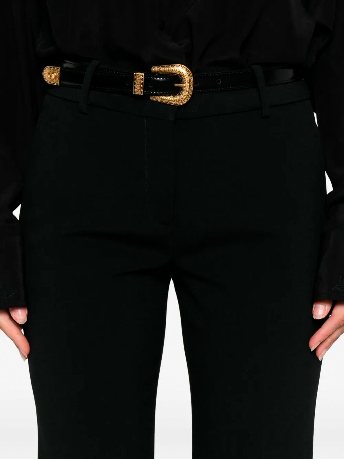 Ermanno Scervino Pressed-crease Trousers In Black