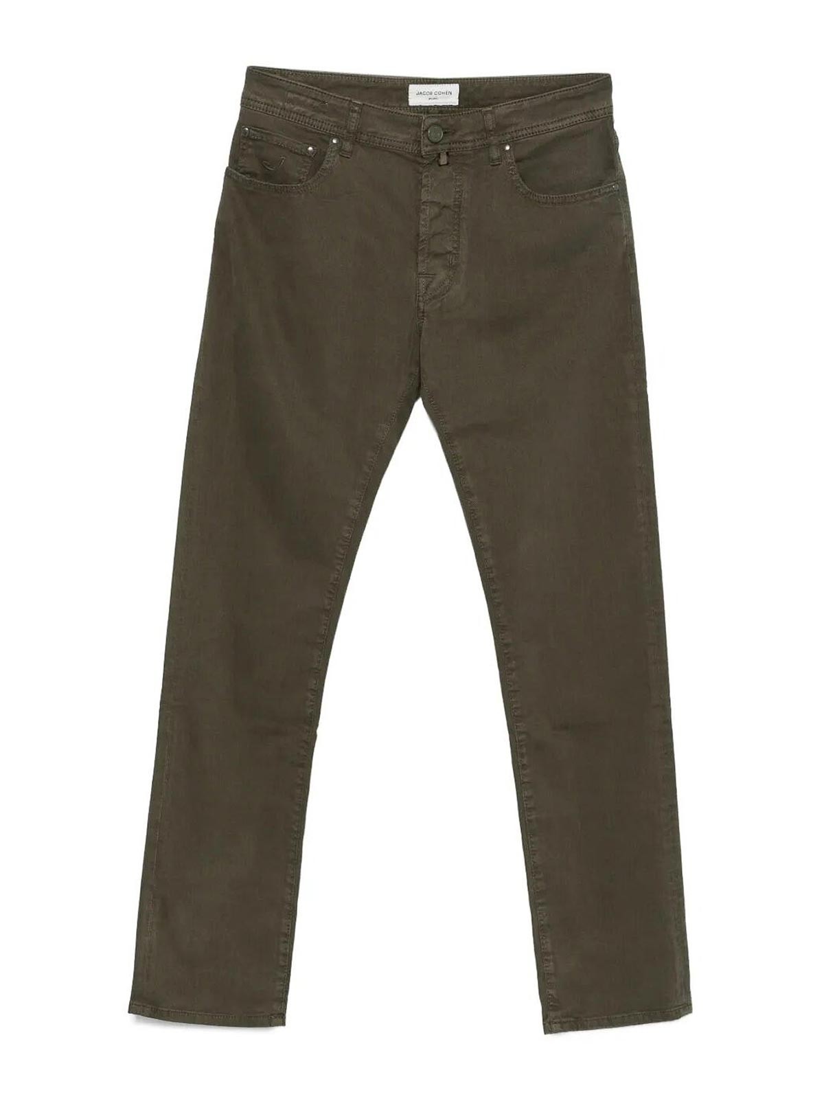 Jacob Cohen Button-fly Straight Trousers In Green