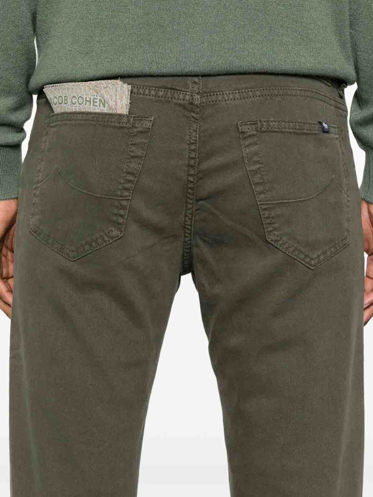Jacob Cohen Button-fly Straight Trousers In Green