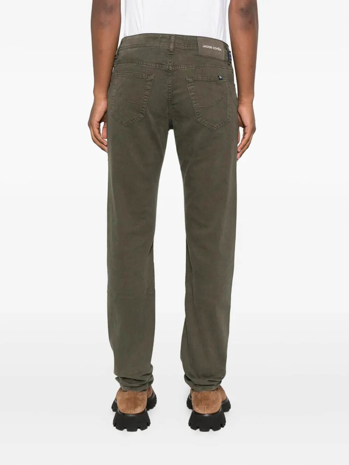 Jacob Cohen Button-fly Straight Trousers In Green
