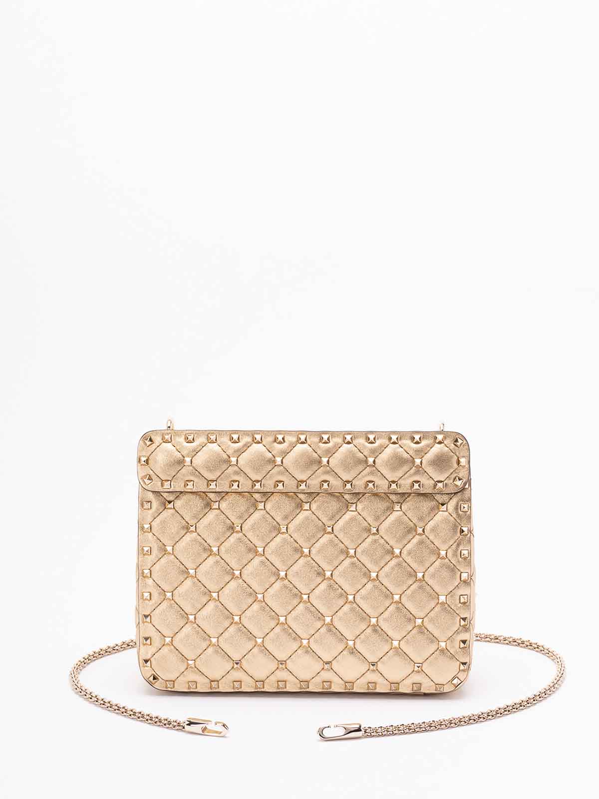 Valentino `rockstud Spike` Medium Shoulder Bag In Sand