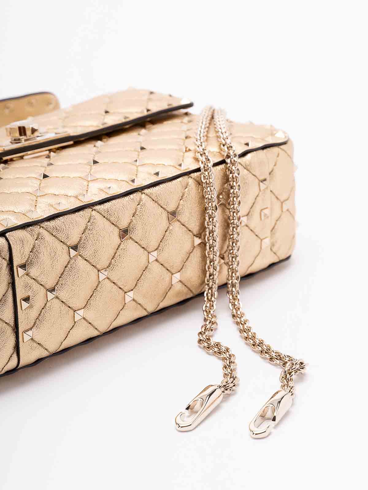 Valentino `rockstud Spike` Medium Shoulder Bag In Sand