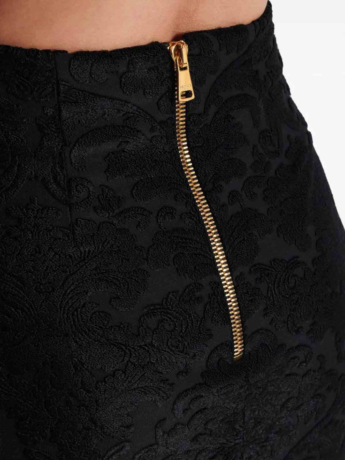 Balmain Buttoned High Waist Skirt With Slit Detail In Black