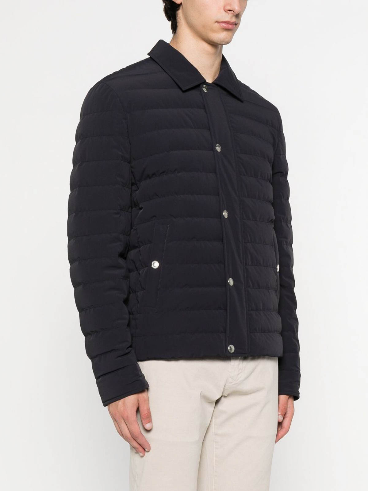Brunello Cucinelli Quilted Shell Down Shirt Jacket In Black