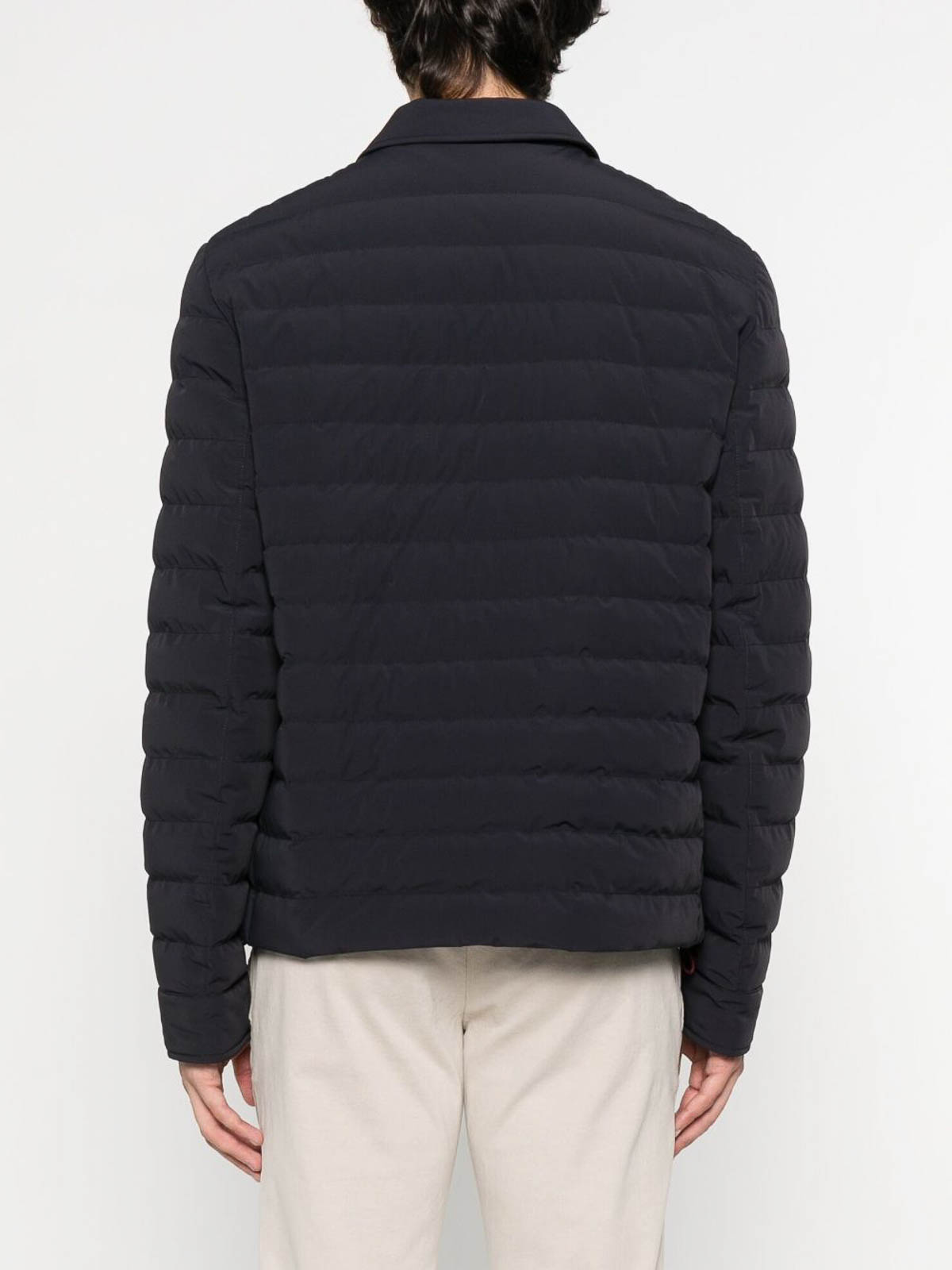 Brunello Cucinelli Quilted Shell Down Shirt Jacket In Black