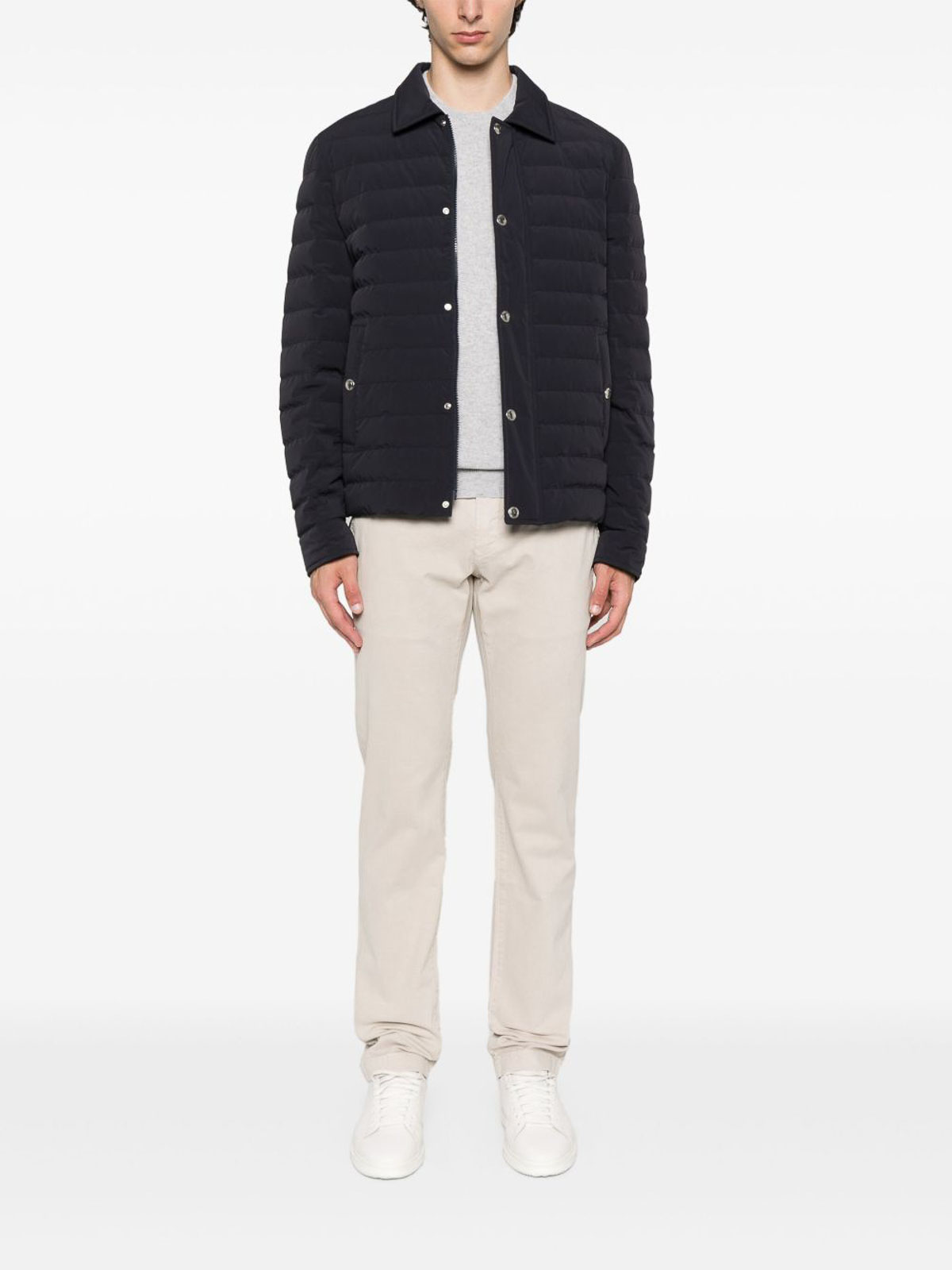 Brunello Cucinelli Quilted Shell Down Shirt Jacket In Black