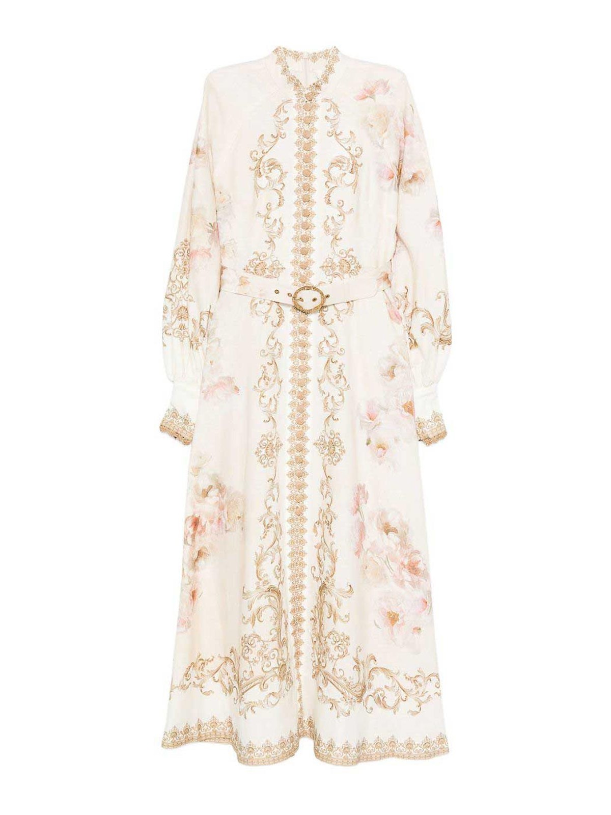 Zimmermann Hypnotic Buttoned Midi Dress In White