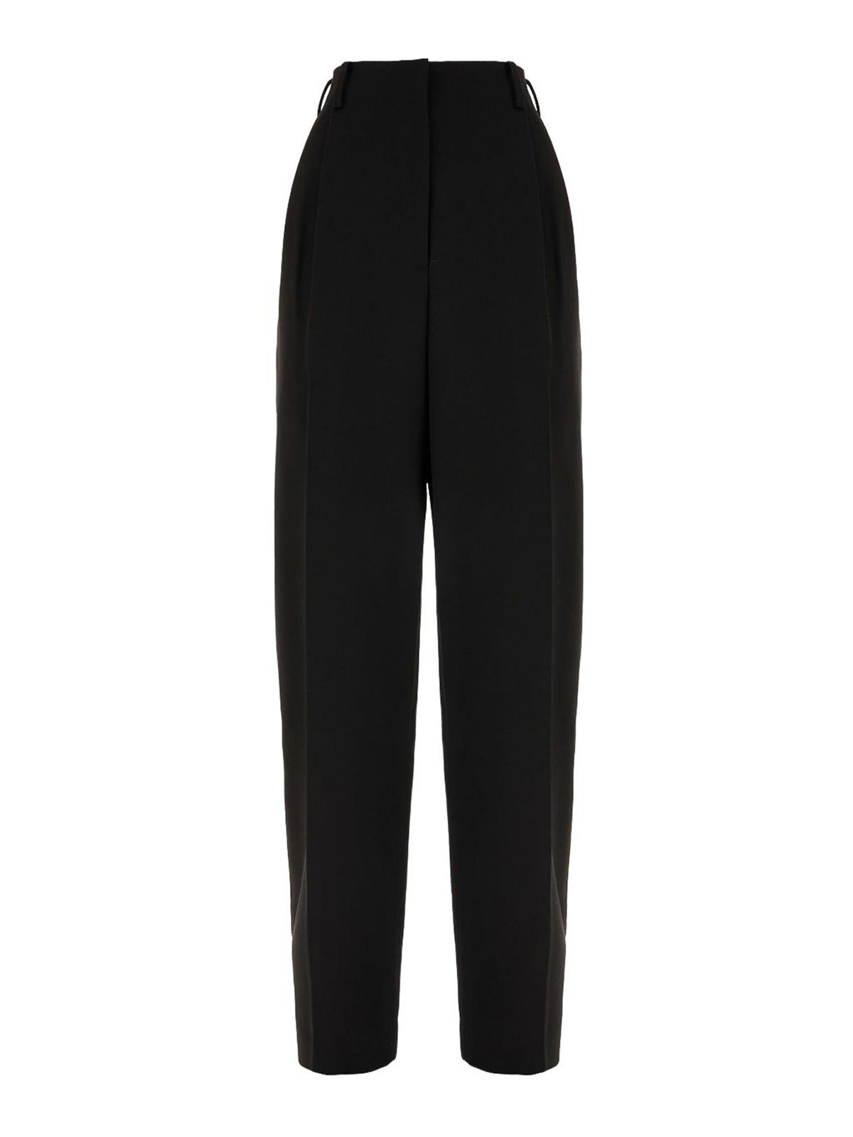 Givenchy Wool Trousers With Pleated Design And Button Detail In Black