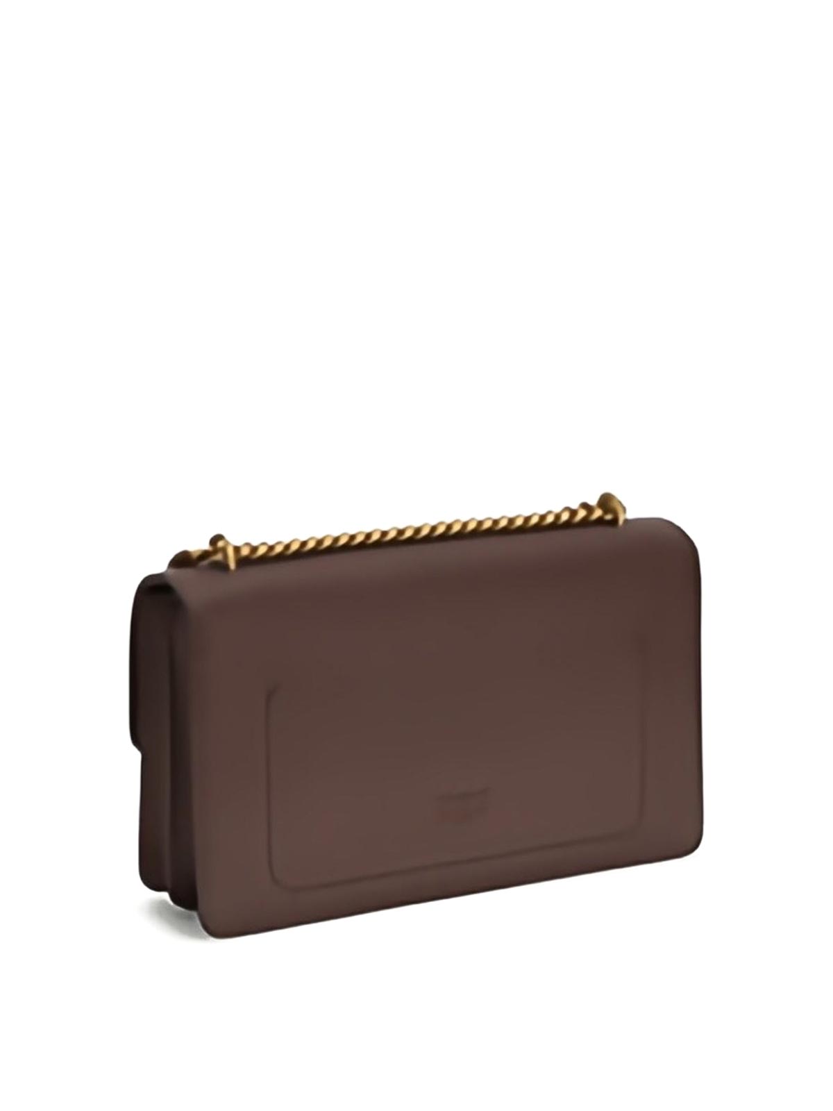Pinko Structured Rectangular Handbag In Red