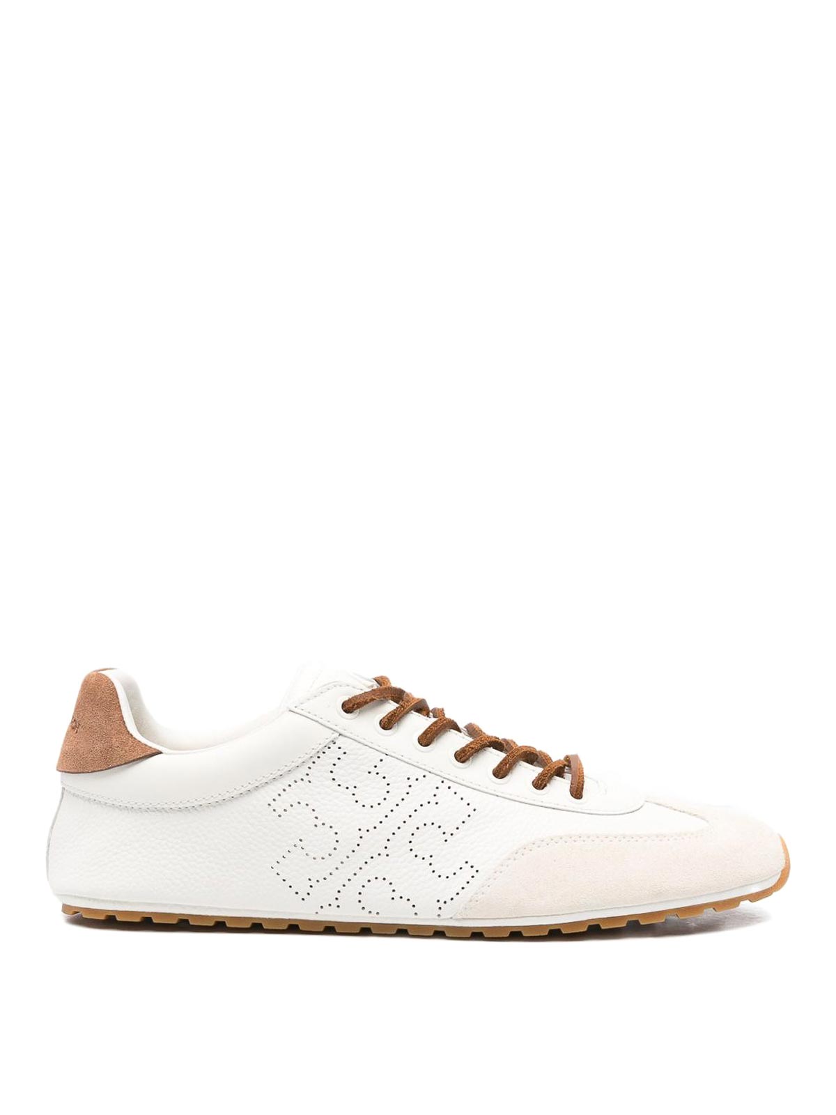 Tory Burch Lace-up Footwear Featuring Contrasting Heel In White