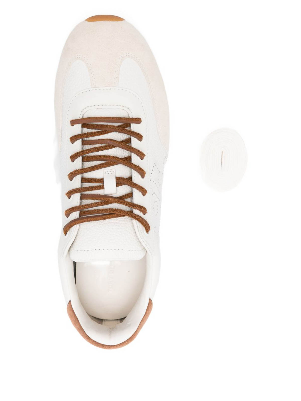 Tory Burch Lace-up Footwear Featuring Contrasting Heel In White