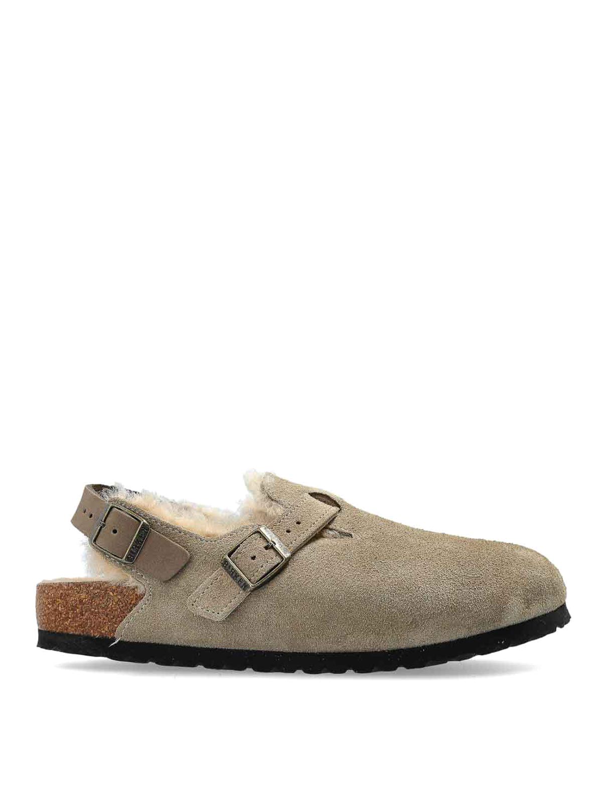 Birkenstock Closed-toe Suede Sandals With Adjustable Buckle In Multi