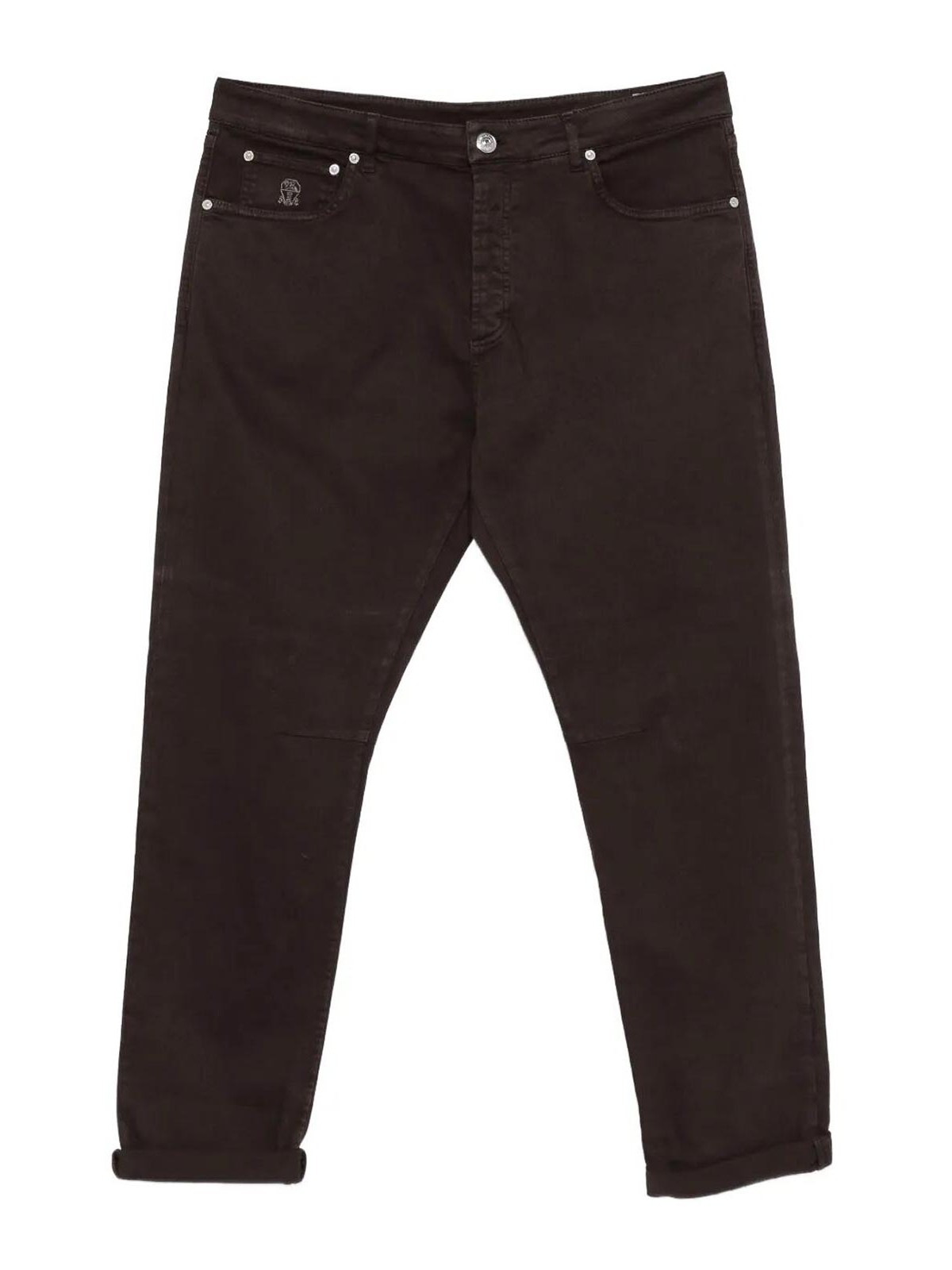 Brunello Cucinelli Five-pocket Straight Leg Jeans In Brown