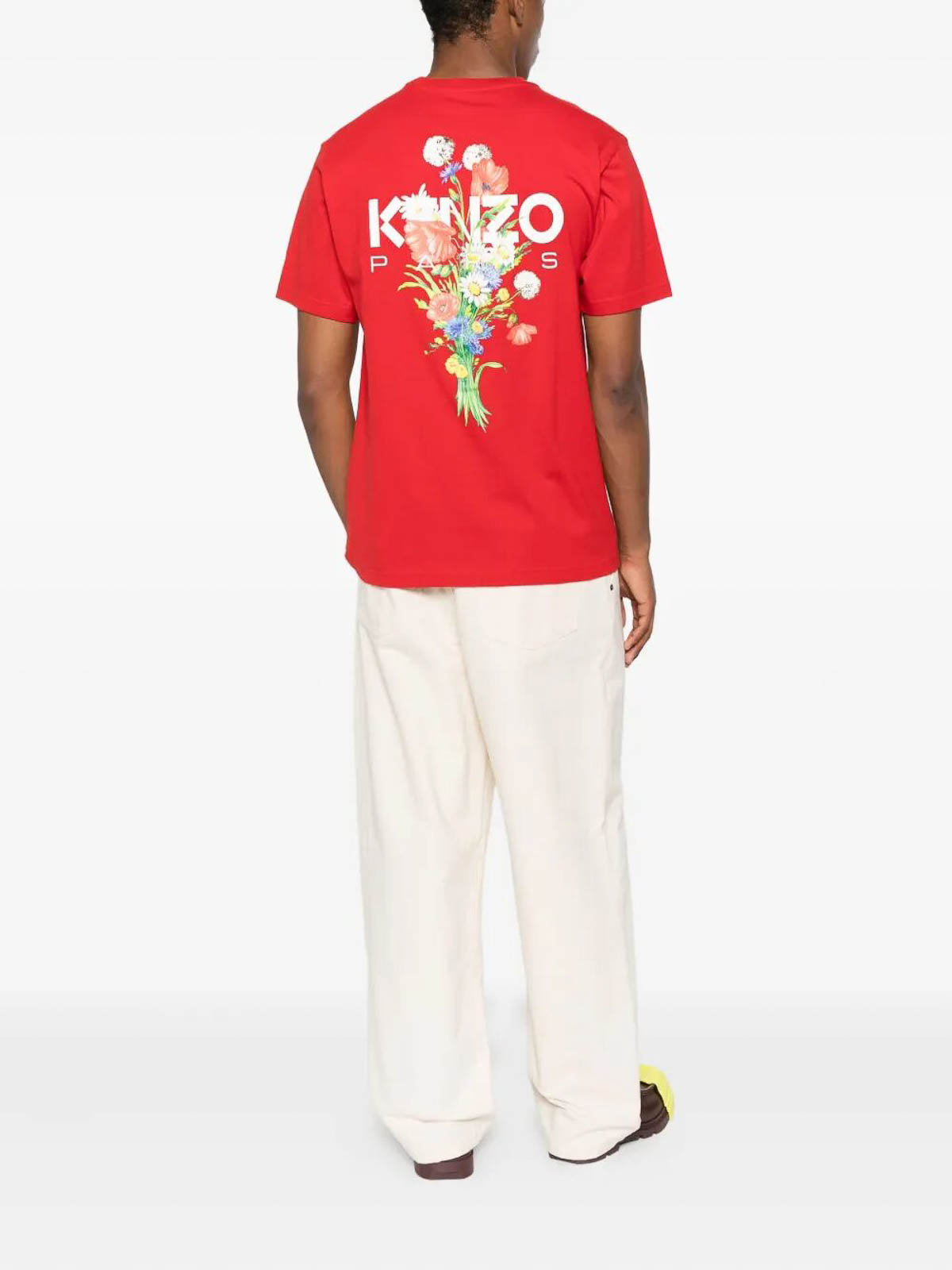 Kenzo Gots Archive Bouquet Print Cotton T-shirt In Red