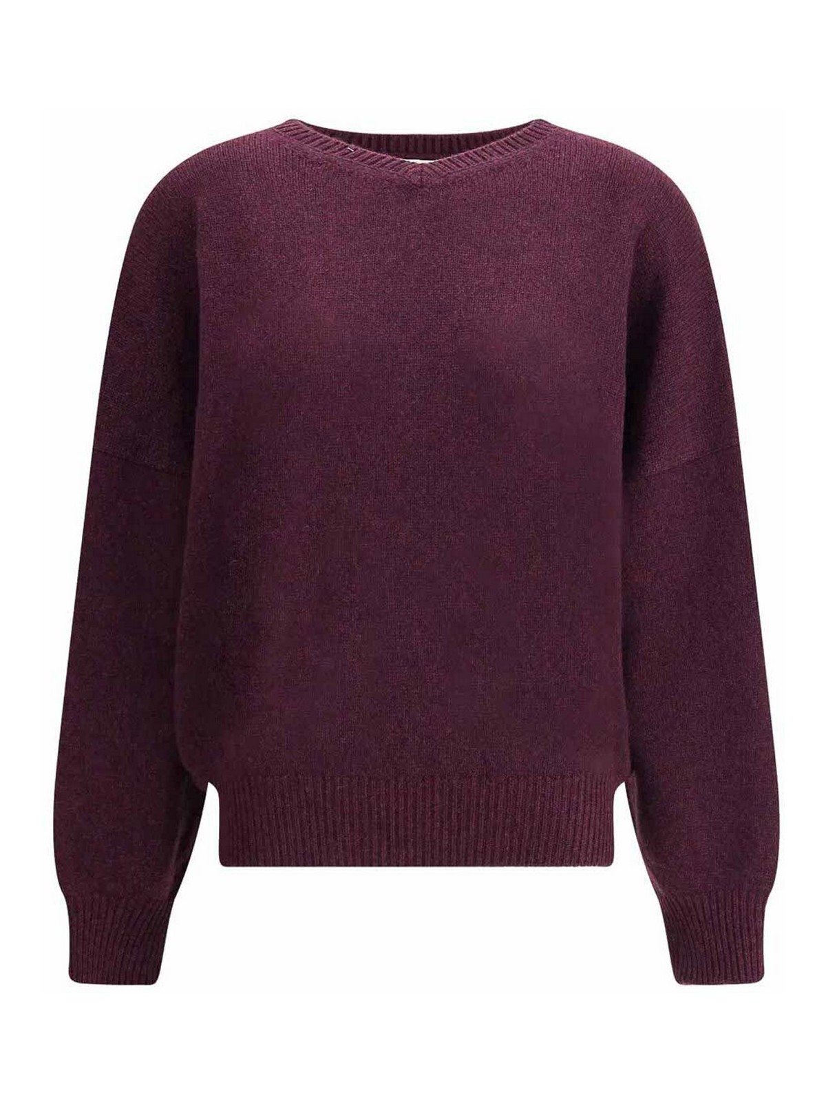 Khaite Wolfe V-neck Knitted Cashmere Sweater In Purple