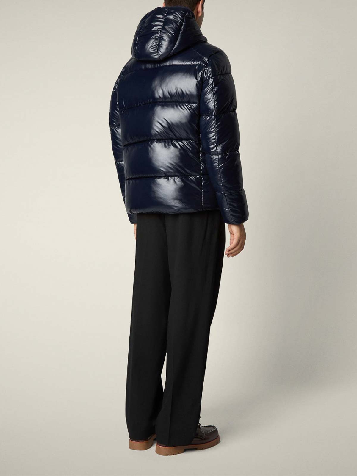 Save The Duck Edgard Down Jacket With Laqu Finish In Black