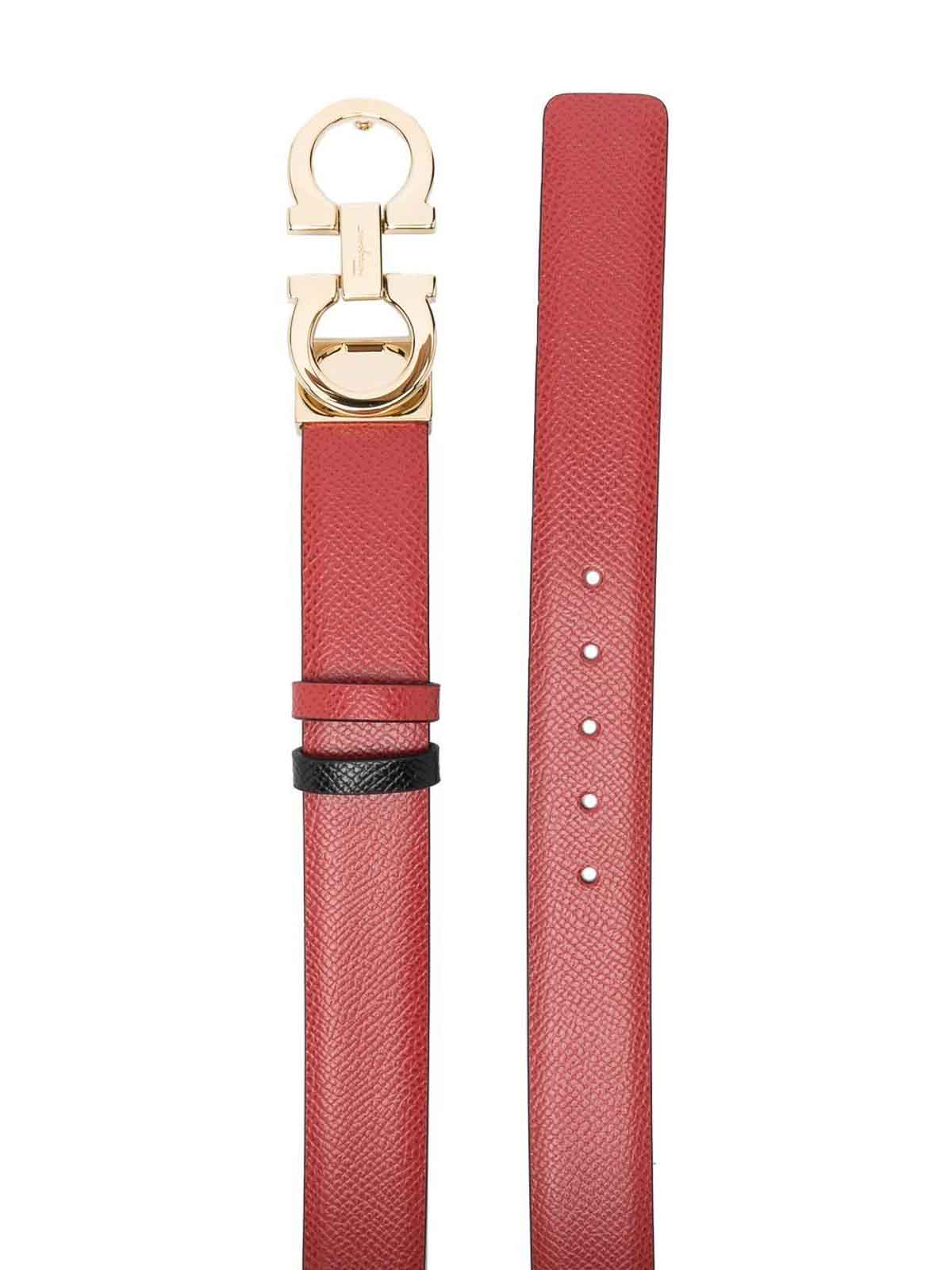 Ferragamo Gancini Belt In Red