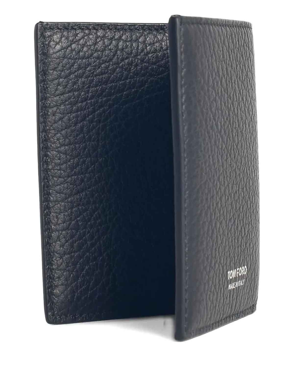 Tom Ford Elongated T Line Card Holder In Black