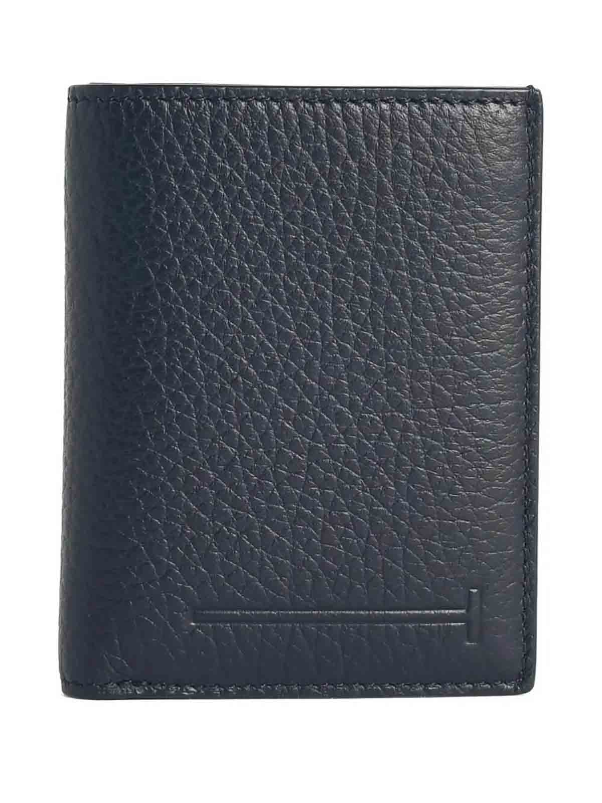Tom Ford Elongated T Line Card Holder In Black