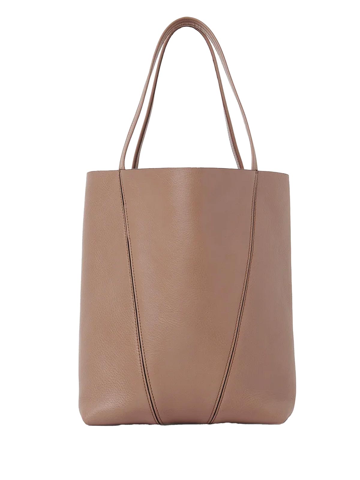 Chloé Spin Tote Bag In Grained Leather In Sand