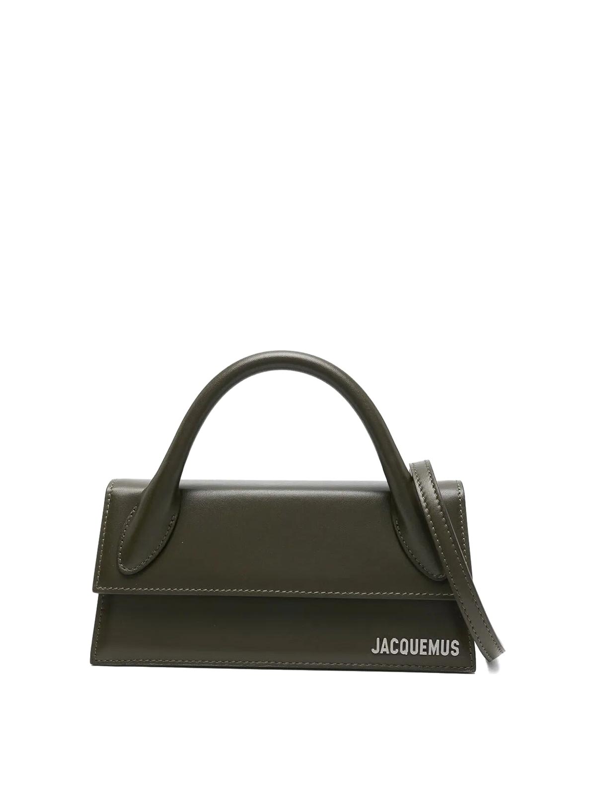 Jacquemus Long Handbag With Top Handle And Stitching In Green