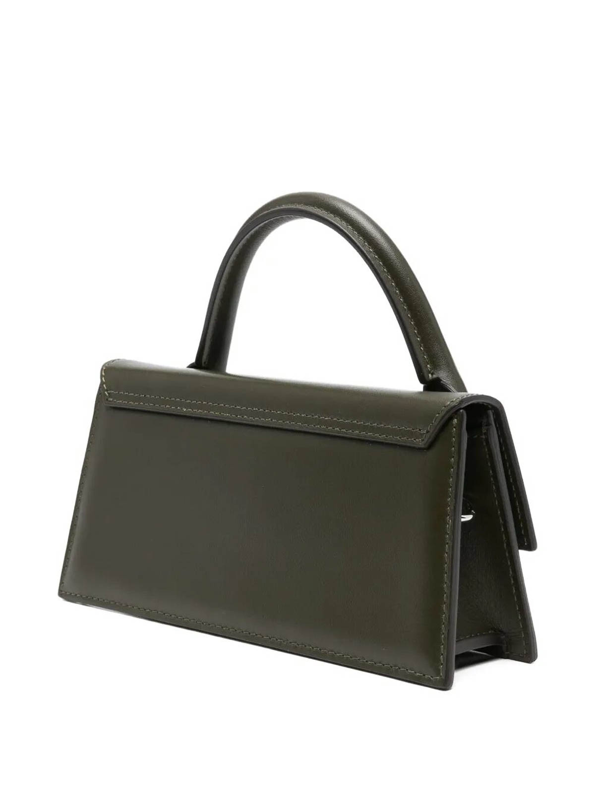 Jacquemus Long Handbag With Top Handle And Stitching In Green