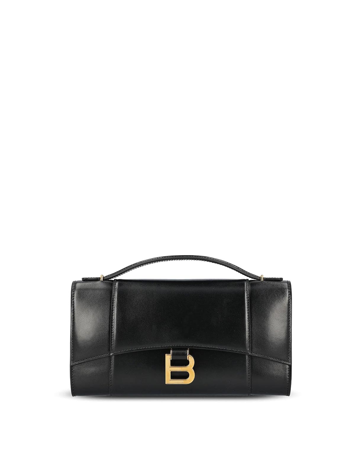 Balenciaga Hourglass Pochette With Handle In Black