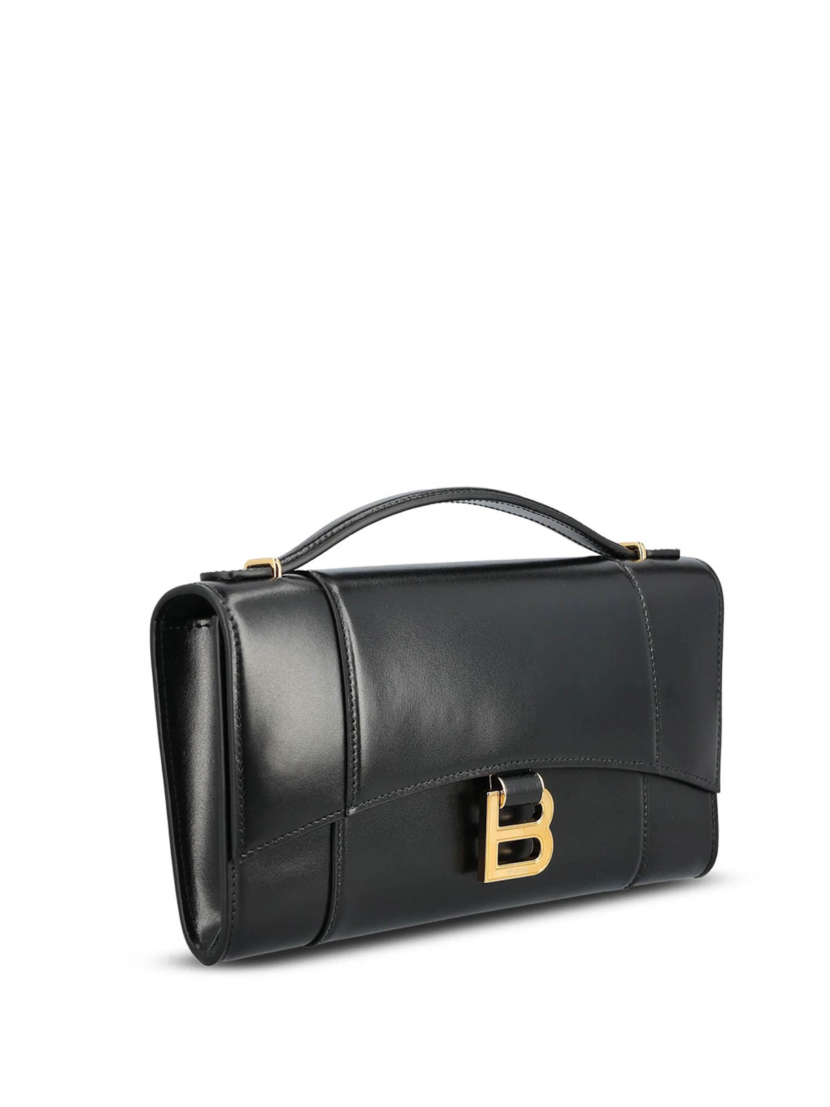 Balenciaga Hourglass Pochette With Handle In Black