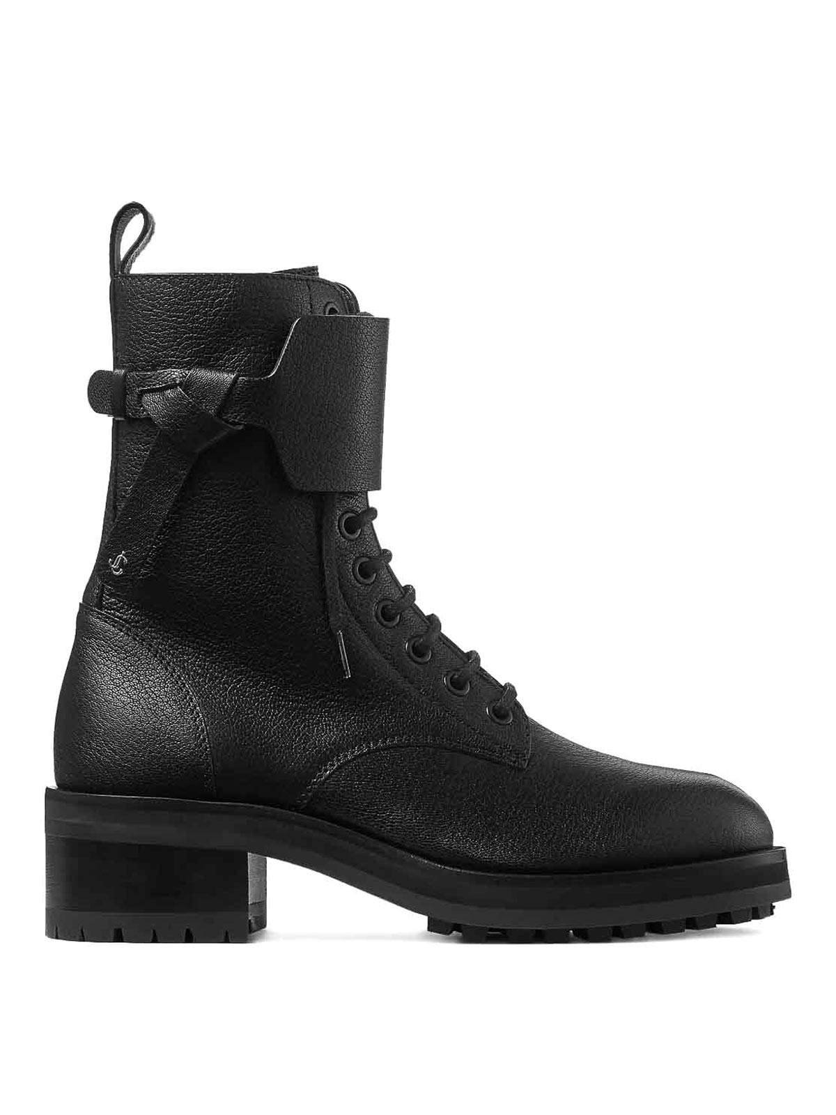 Jimmy Choo Rosabel Leather Lace-up Combat Boots Shoes In Nude