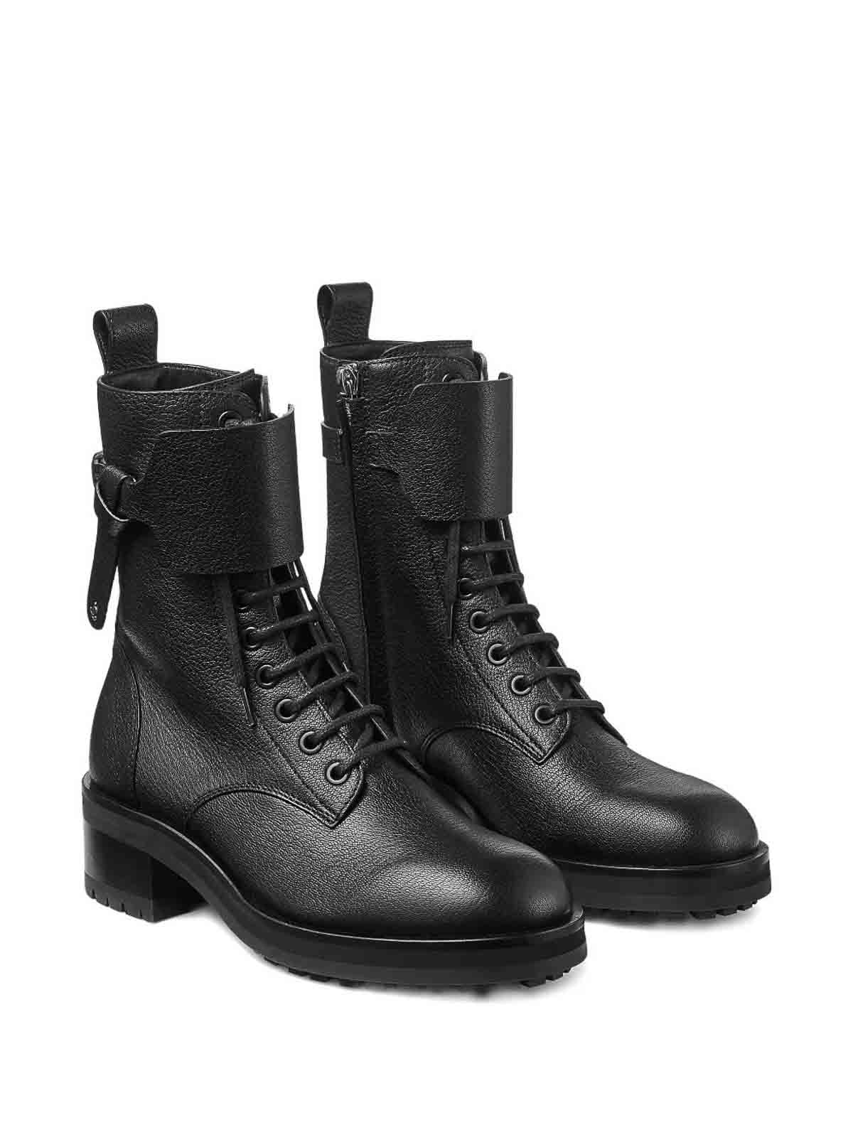 Jimmy Choo Rosabel Leather Lace-up Combat Boots Shoes In Nude