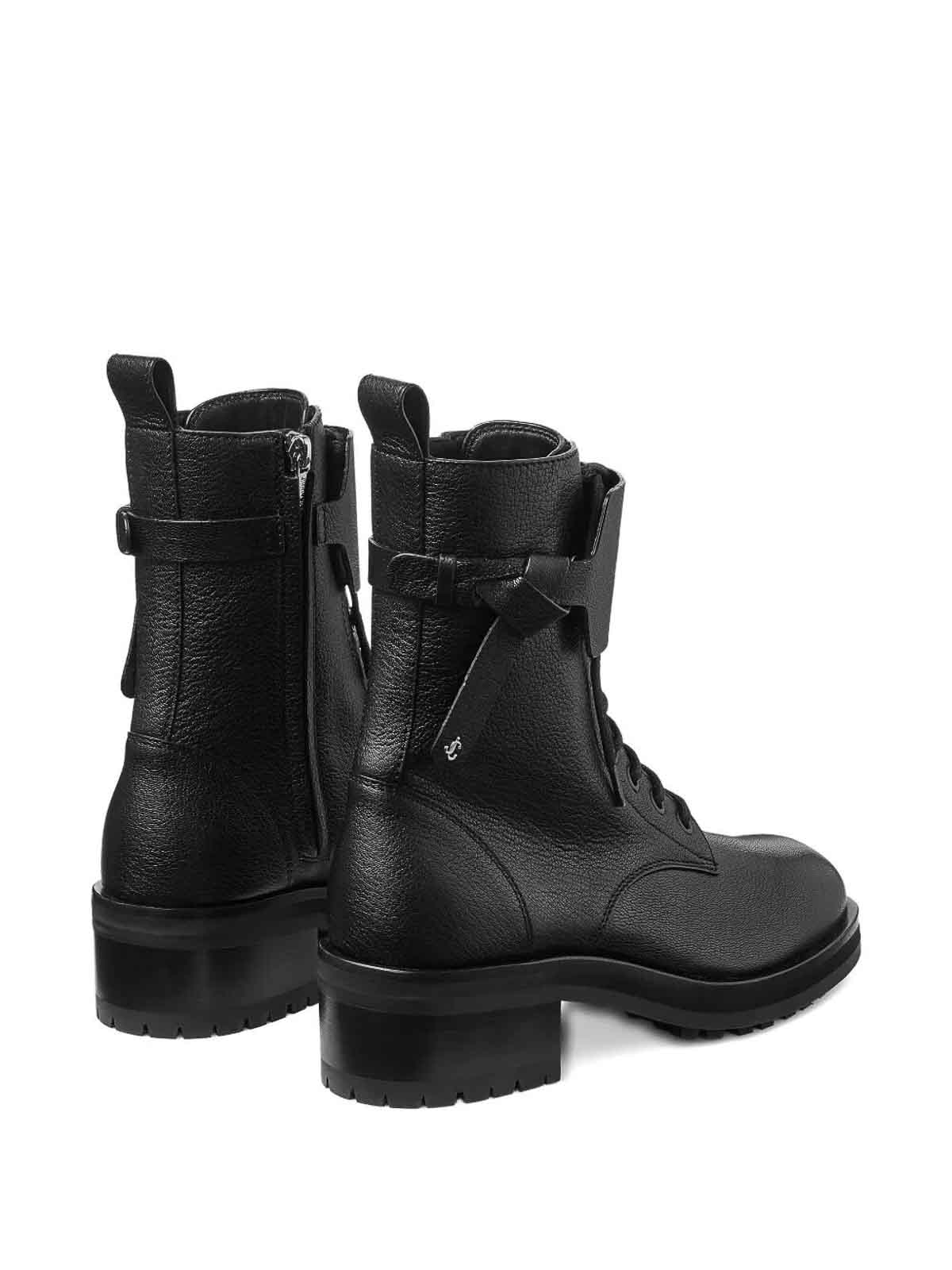 Jimmy Choo Rosabel Leather Lace-up Combat Boots Shoes In Nude