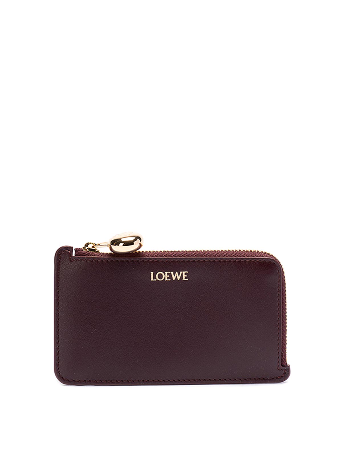 Loewe `pebble` Coin Cardholder In Calfskin In Red