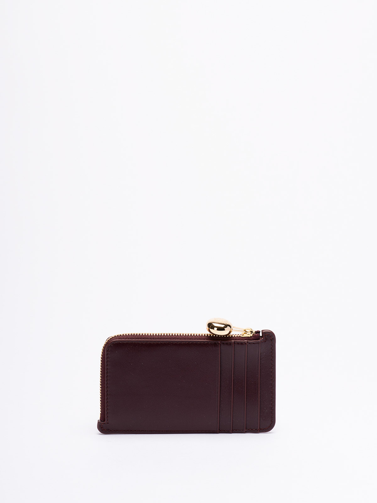 Loewe Pebble Leather Zipped Card Case In Brown