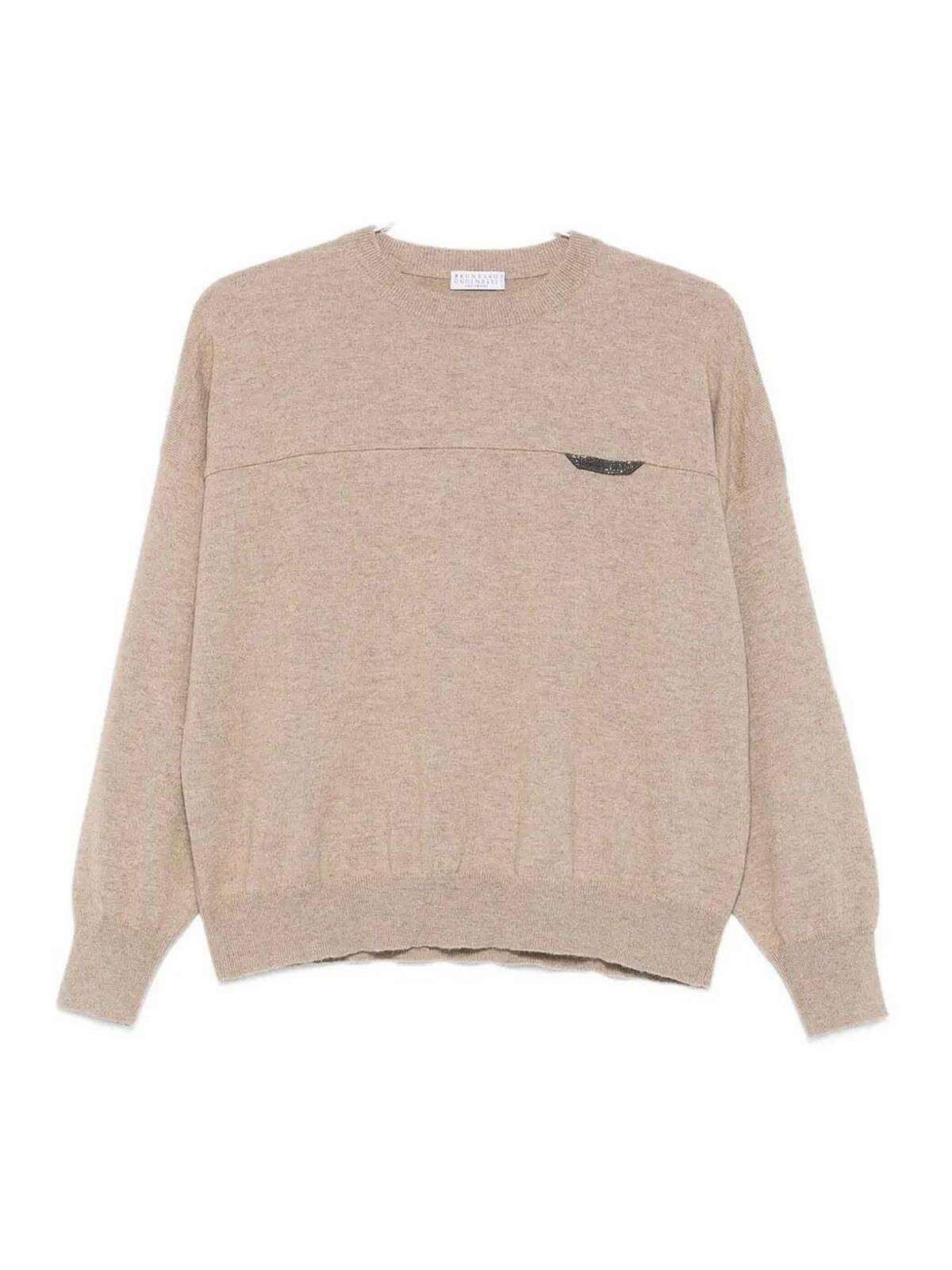 Brunello Cucinelli Cashmere Sweater In Neutral