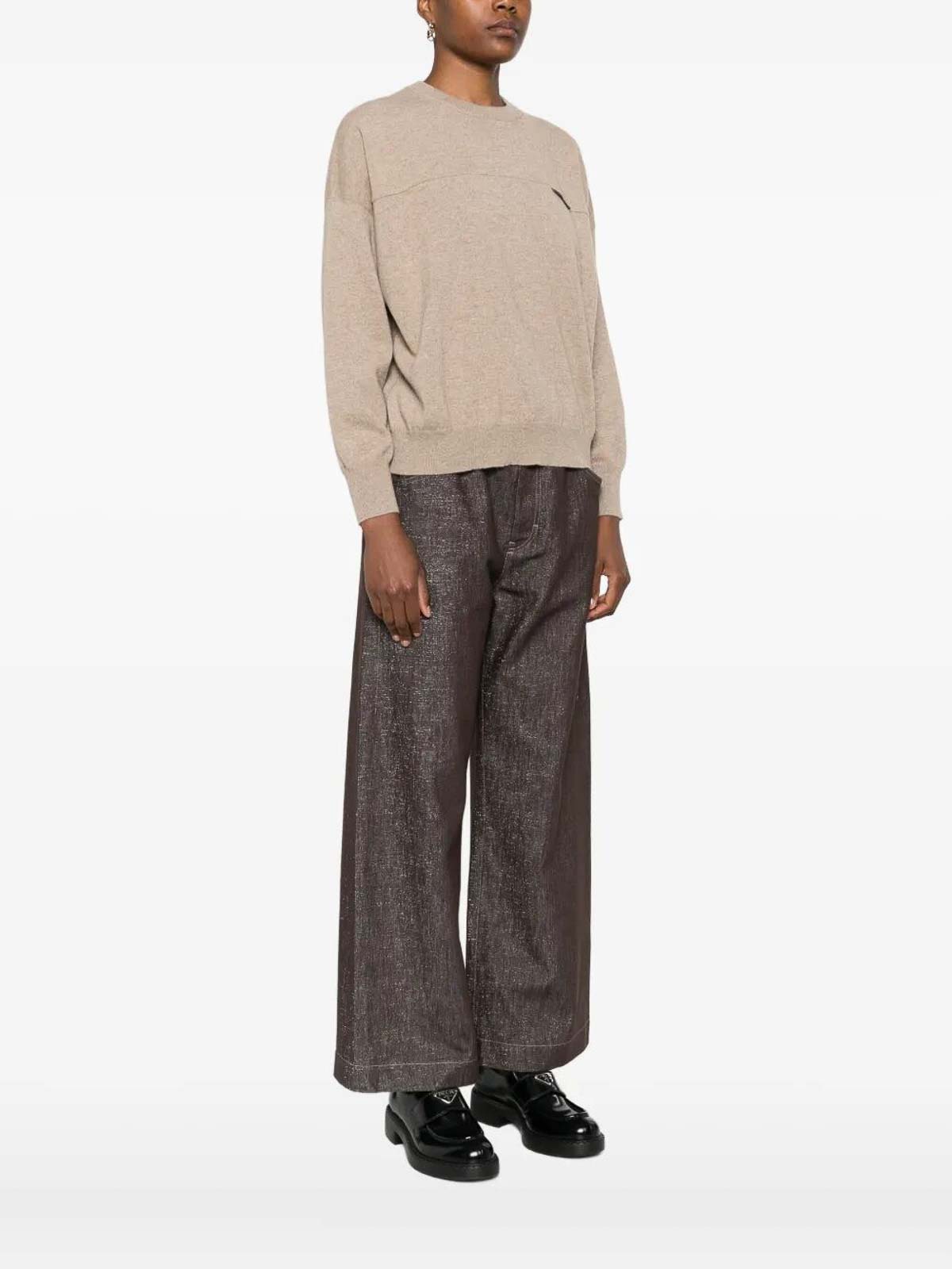 Brunello Cucinelli Cashmere Sweater In Neutral