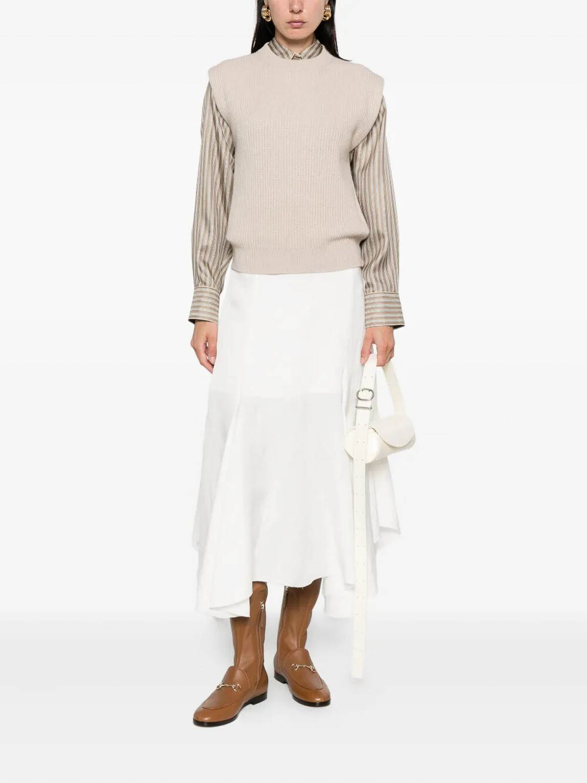 Brunello Cucinelli Knitted Vest In Neutral