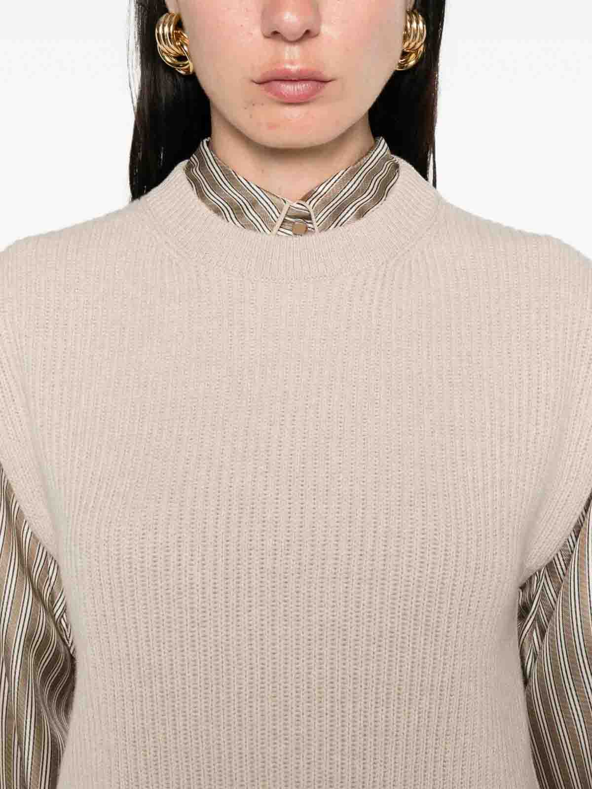 Brunello Cucinelli Knitted Vest In Neutral