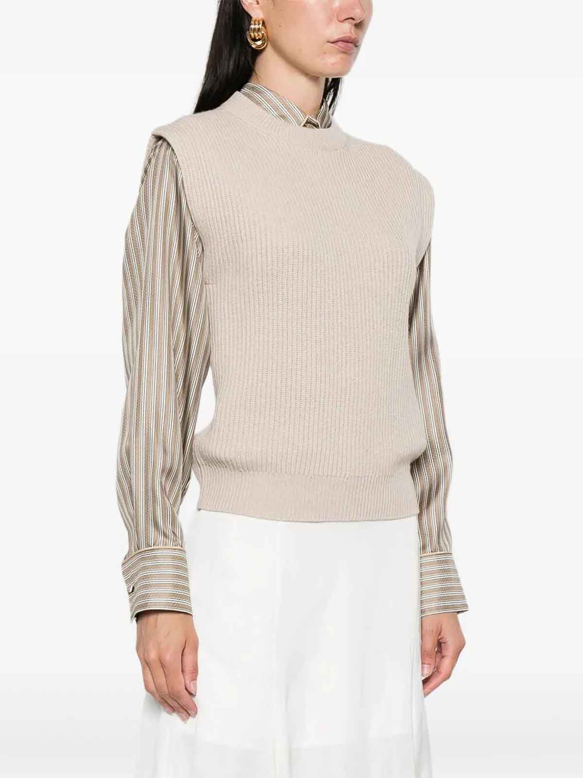 Brunello Cucinelli Knitted Vest In Neutral