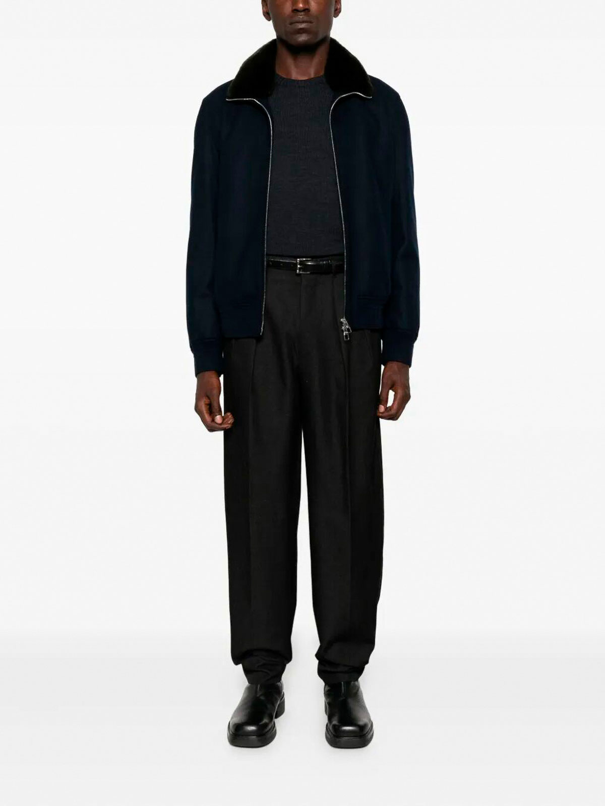 Drumohr Long Sleeve Crew-neck Sweater In Black