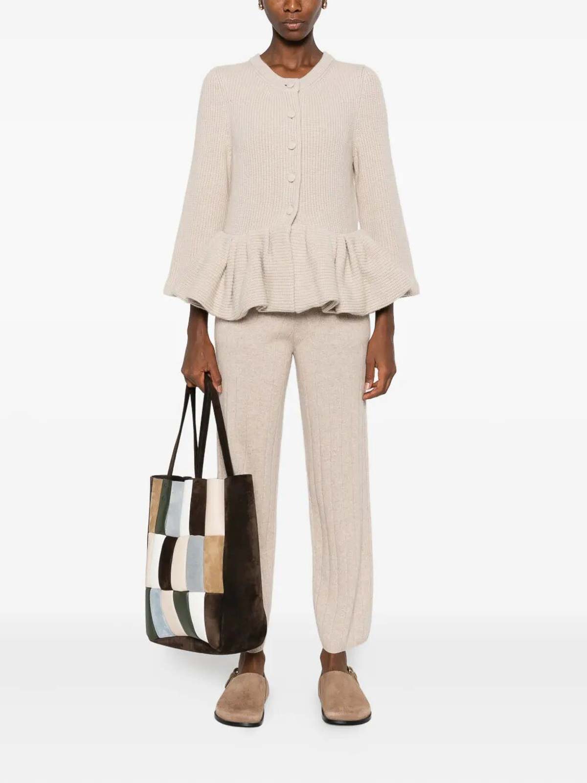 Max Mara Ribbed Cashmere Trousers In Neutral