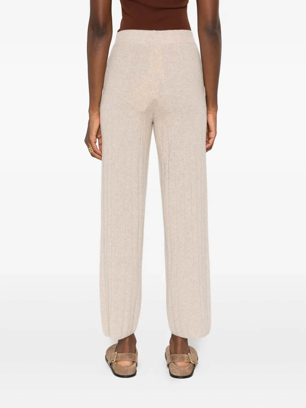 Max Mara Ribbed Cashmere Trousers In Neutral