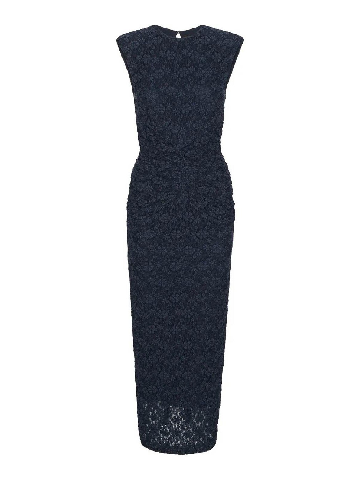 Rotate Birger Christensen Lace Long Midi Dress In Blue